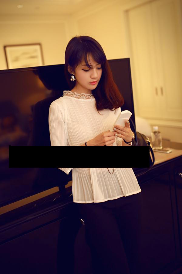 WT6071 Sexy Chiffon Top White